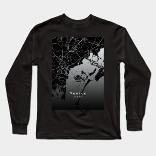 Venice Italy City map dark Long Sleeve T-Shirt